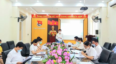 Cơ quan Tỉnh đoàn tổ chức Lễ sinh hoạt dưới cờ tháng 8/2021