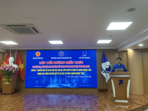 Đc Hoàng Mạnh Cường - Ủy viên BTV Tỉnh đoàn, Bí thư Đoàn Khối khai mạc Lớp bồi dưỡng kiến thức cho cán bộ đoàn, ĐVTN.jpg