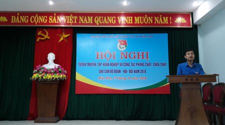 Bỉm Sơn: Tổ chức Hội nghị tuyên truyền, tập huấn nghiệp vụ về công tác phòng cháy, chữa cháy cho cán bộ đoàn – hội – đội năm 2018