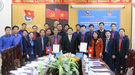 Ký kết chương trình hợp tác giữa Tỉnh đoàn Thanh Hoá và Đoàn Thanh niên tỉnh Hủa Phăn