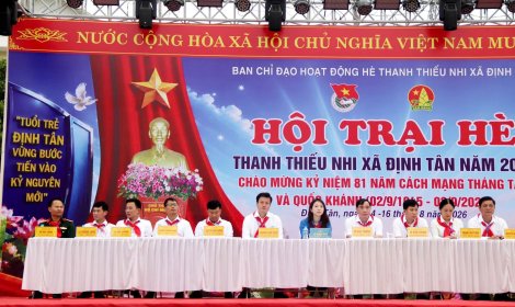 KHAI MẠC HỘI TRẠI HÈ THANH THIẾU NHI XÃ ĐỊNH TÂN NĂM 2026
