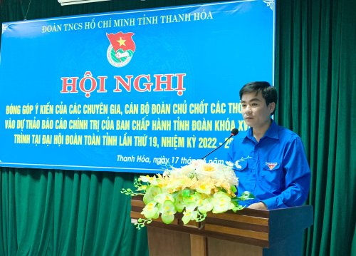 Ảnh 5 Đồng ch&iacute; L&ecirc; Văn Ch&acirc;u - B&iacute; thư Tỉnh đo&agrave;n tiếp thu c&aacute;c &yacute; kiến g&oacute;p &yacute; v&agrave;o Dự thảo B&aacute;o c&aacute;o.jpg
