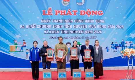 Đoàn TNCS Hồ Chí Minh tỉnh Thanh Hóa tổ chức Lễ phát động Ngày thanh niên hành động chào mừng Đại hội Đoàn toàn tỉnh lần thứ XX; Ra quân Tình nguyện mùa đông năm 2025 và Xuân Tình nguyện 2026.